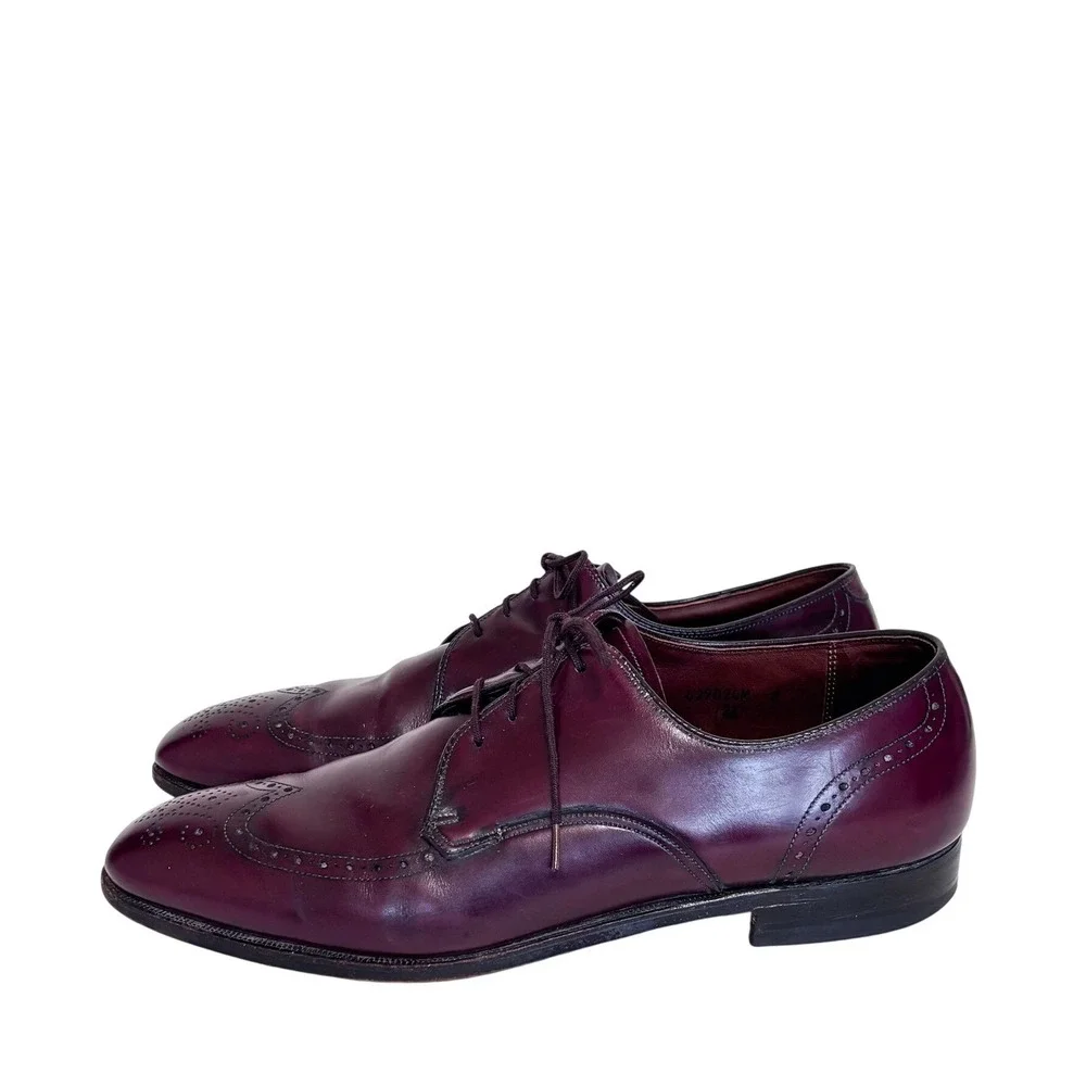 Breather Wright Mens Wingtip Oxford Brogue Derby Dress Shoes Size 11.5B Oxblood‎